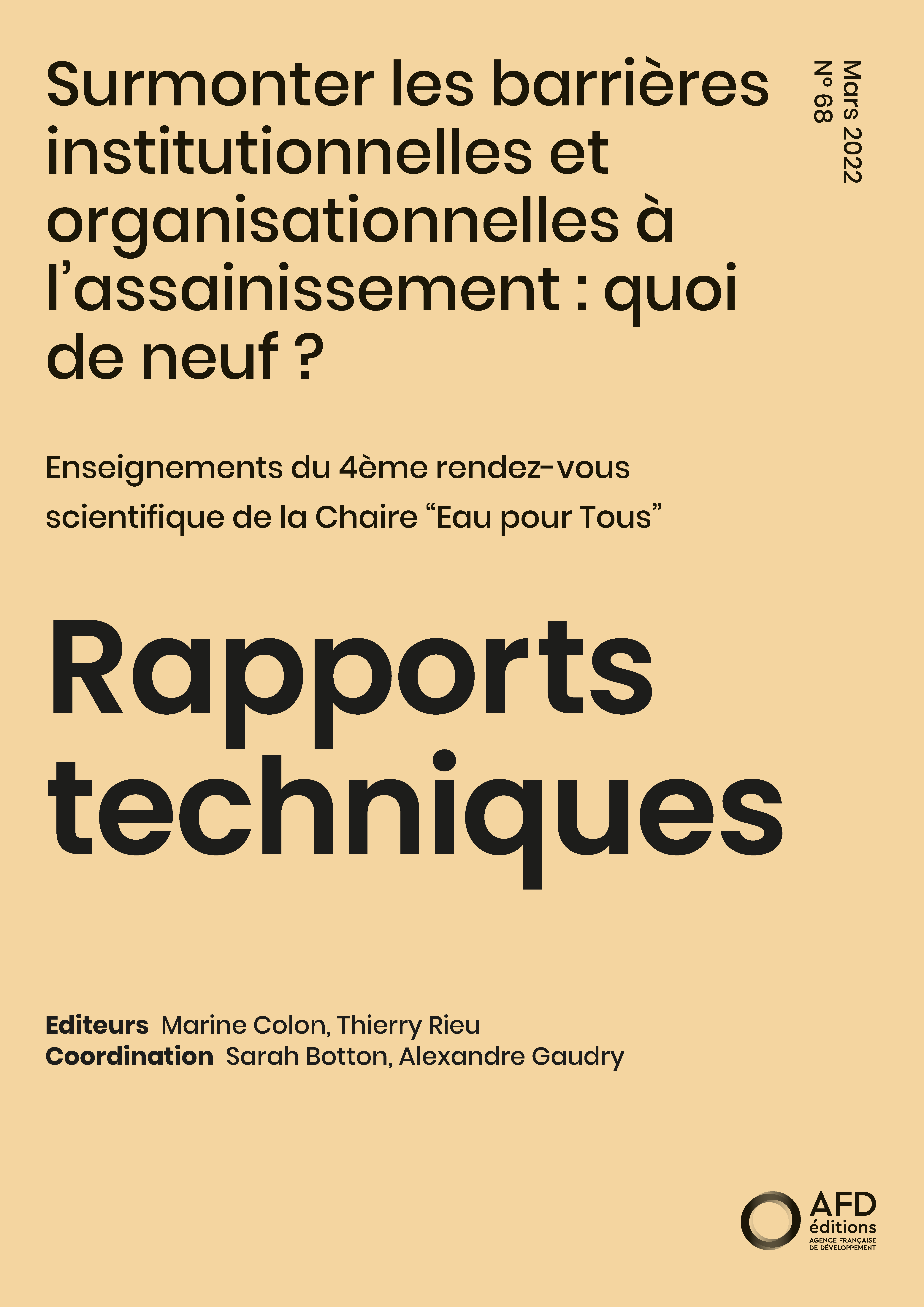 Etudes AFD sur les bailleurs institutionnelles et organisationnelles à l'assainissement