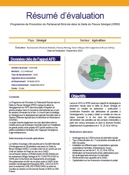 resume evaluation fleuve senegal agriculture afd