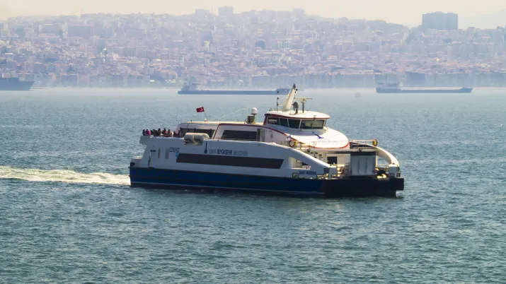 ferry, eau, mer, Turquie, Izmir