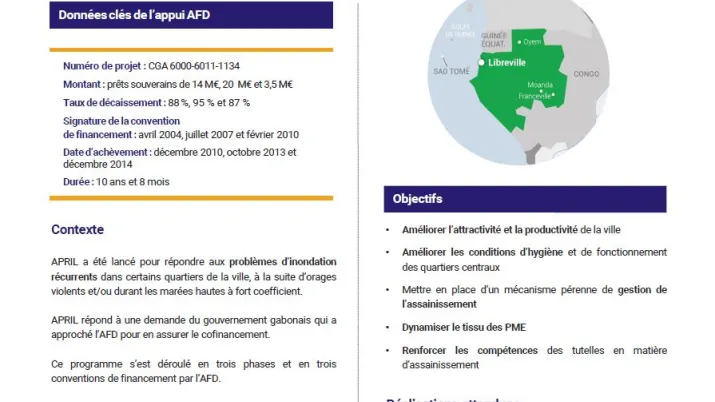Résumé d'évaluation - Programme d’assainissement prioritaire de Libreville (APRIL), Gabon