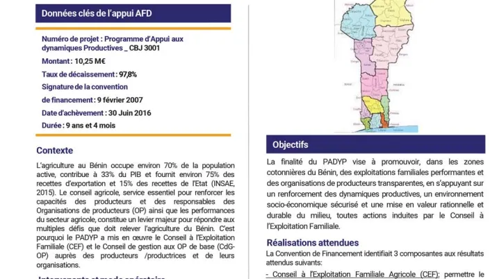 Résumé d'évaluation - Programme d’appui aux dynamiques productives (PADYP), Bénin