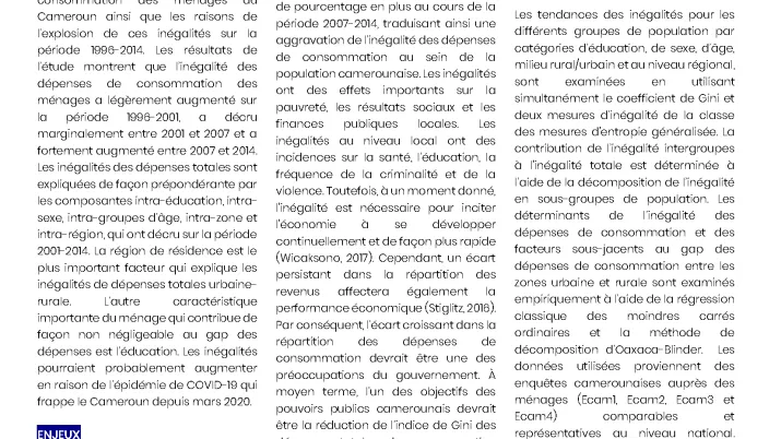  Dialogues de politiques publiques de l'AFD - Facilité de recherche sur les inégalités