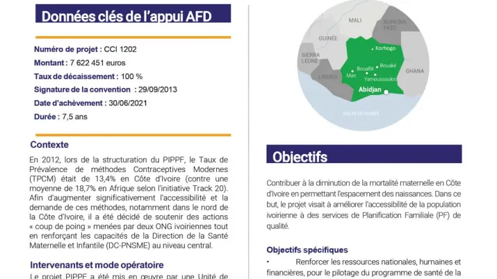 Résumé d'évaluation - Projet d’Intensification de la Politique de Planification Familiale - PIPPF, Côté d'Ivoire