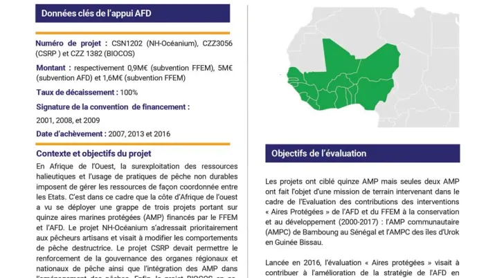 Résumé d'évaluation - Six projets d’aires protégées CZZ3056-CKE1010-CMX1021