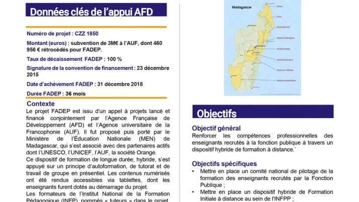 Résumé d'évaluation- Appel à projets TIC EDU en Afrique subsaharienne CZZ1850