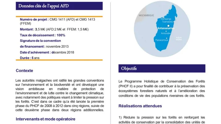 Résumé d'évaluation - Programme holistique de conservation des forêts II, Madagascar, CMG1411-CMG1413