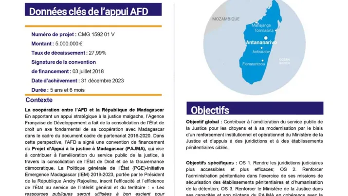 Résumé d'évaluation - Projet d’appui à la justice à Madagascar (PAJMA) - CMG1592