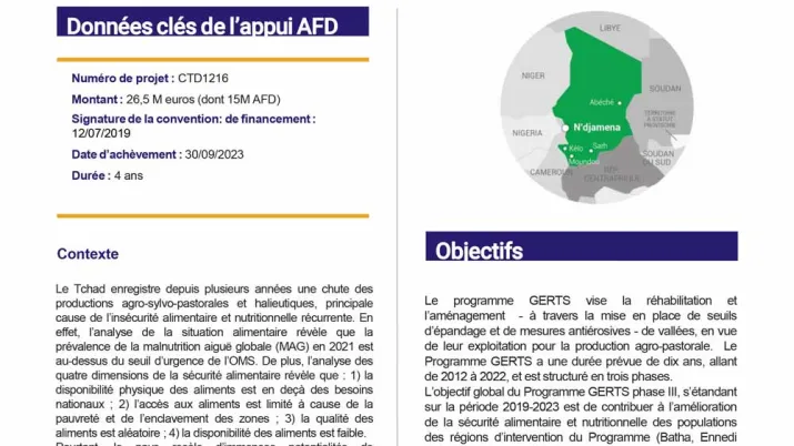 Résumé d'évaluation - Gestion des eaux de ruissellement dans le Tchad sahélien (GERTS) - CTD1216