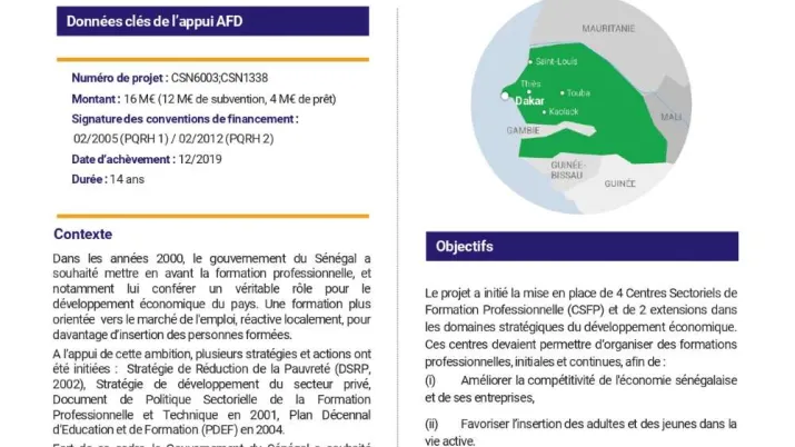 Résumé d’évaluation de projets de qualification des ressources humaines (PQRH I et II), CSN6003 et CSN1338 au Sénégal