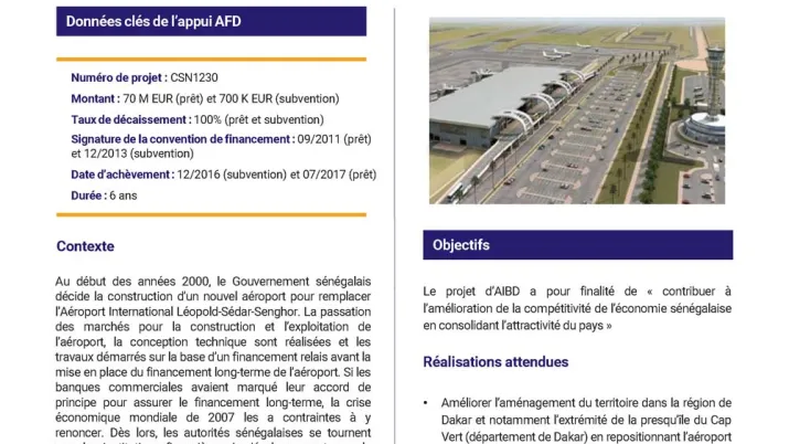 Résumé évaluation du Projet de construction de l’aéroport international Blaise Diagne