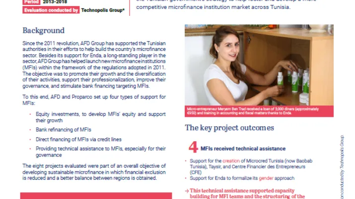 Vignette Histoire d'évaluation microfinance Tunisie_EN