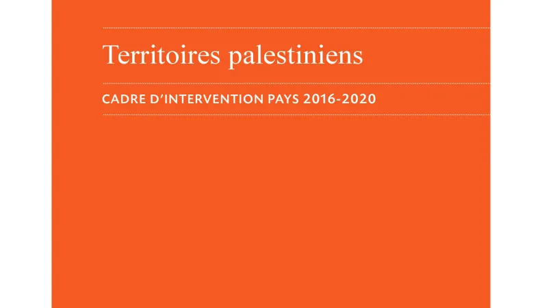 Cadre d'intervention : Territoires palestiniens