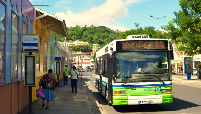 bus, rue, ville, Martinique