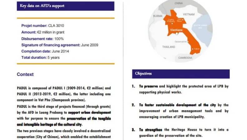 Evaluation Summary - Urban development project in Luang Prabang (PADUL)