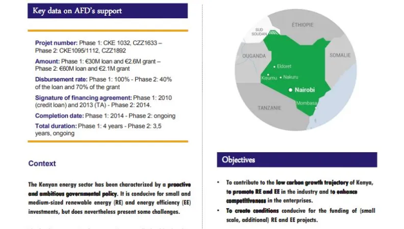 Résumé d'évaluation - Programme SUNREF au Kenya - 2010-2017