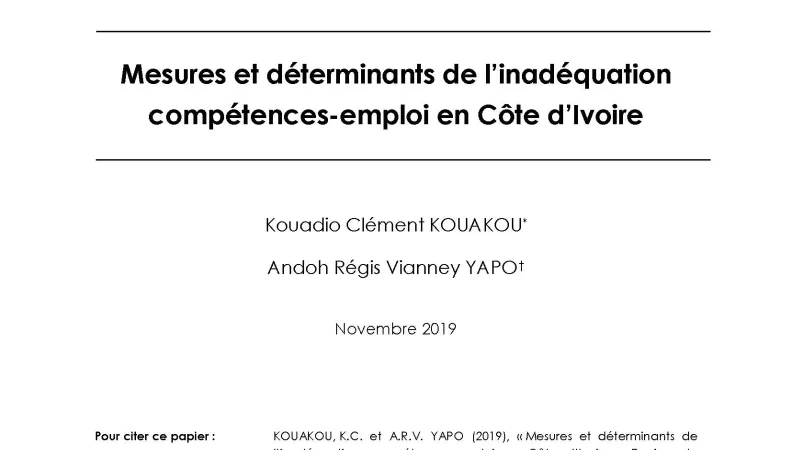 Inadéquation compétences-emploi en Côte d'Ivoire_couv
