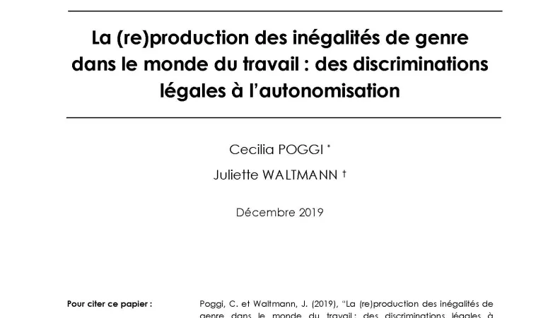 Inégalités de genre dans le monde du travail_couv