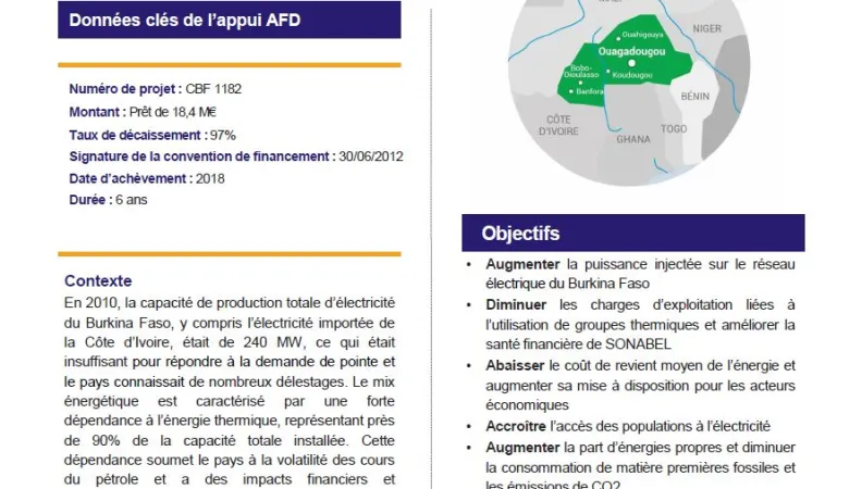 Résumé d'évaluation - Ligne d’interconnexion électrique entre Bolgatanga (Ghana) et Ouagadougou (Burkina Faso)