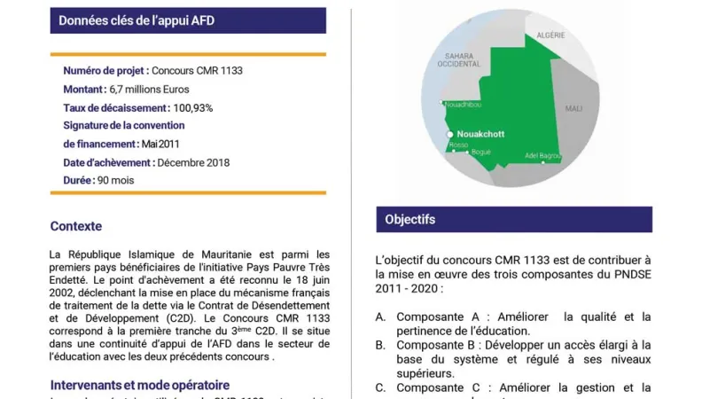 projet d'appui au programme national de développement du secteur de l’éducation (PNDSE