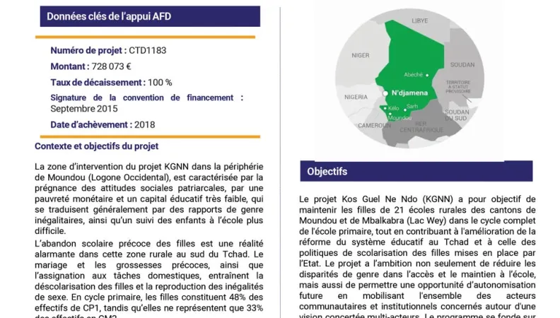 Résumé d'évaluation - Programme éducation Kos Guel Ne Ndo – KGNN, Tchad