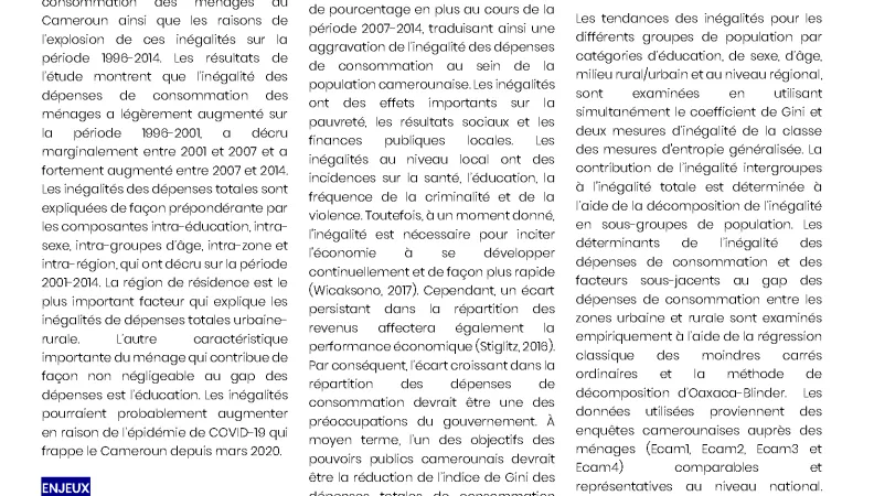 Dialogues de politiques publiques de l'AFD - Facilité de recherche sur les inégalités