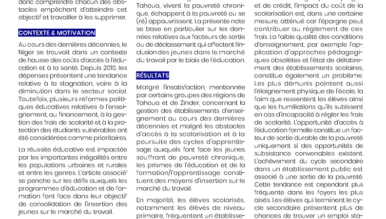 Dialogues de politiques publiques sur la jeunesse au Niger