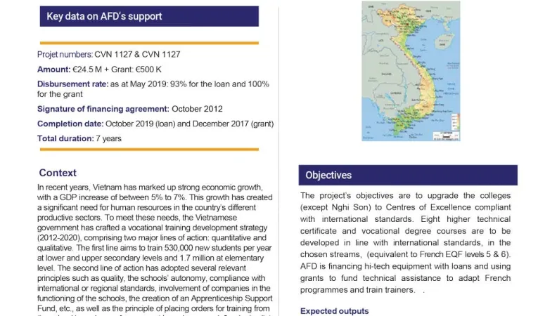 Evaluation Summary - Projectto support Vocational Training in Vietnam