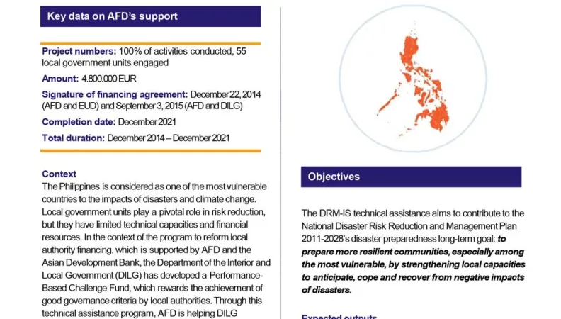 Evaluation Summary - Disaster Risk Management and Institutional Strengthening Programm (DRM-IS) in Philippines - CPH1026