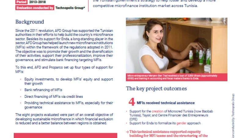 Vignette Histoire d'évaluation microfinance Tunisie_EN