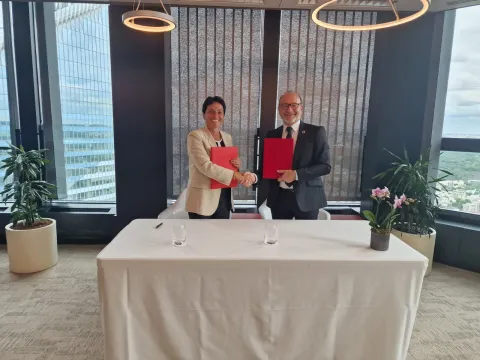Sabrina Soussan, Présidente Directrice Générale de SUEZ et Rémy Rioux, Directeur Général du groupe AFD