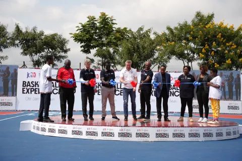 NBA Africa and AFD Unveil New Basketball Courts in Nairobi as part of the Jr. NBA & AFD Basketball Experience Launch in Kenya (Credit: NBA Africa)