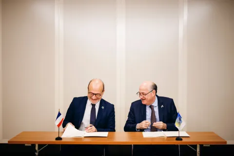 Rémy Rioux, CEO of AFD and Ilan Goldfajn, IDB President